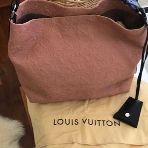 Authentic Louis Vuitton leather hobo bag